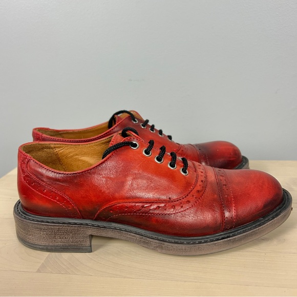 MIZ MOOZ Michael Leather Oxford Brogue Shoe Sz 7 Lace Up Distressed Academic - Picture 3 of 6